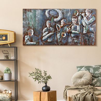 Jazz Band Mixed Media Iron Dimensional Wall Art