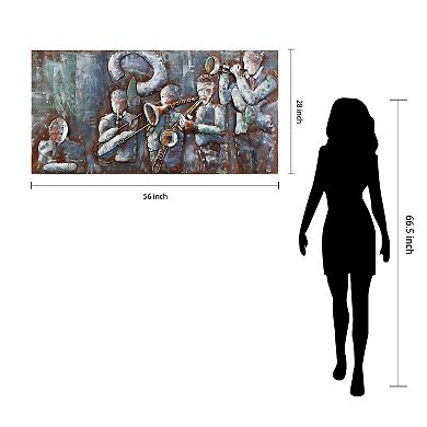 Jazz Band Mixed Media Iron Dimensional Wall Art