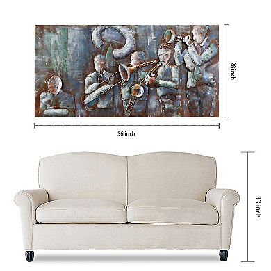 Jazz Band Mixed Media Iron Dimensional Wall Art