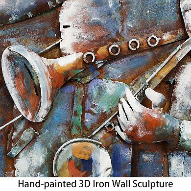 Jazz Band Mixed Media Iron Dimensional Wall Art