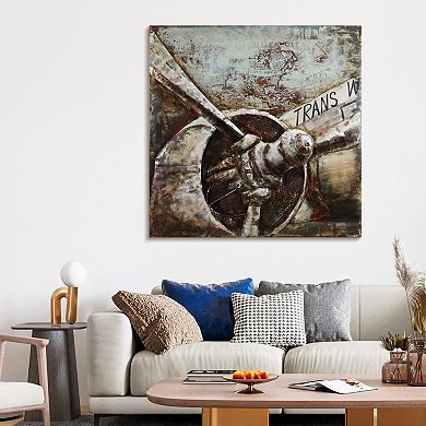 Retro Airplane 2 Mixed Media Iron Dimensional Wall Art