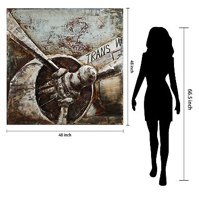 Retro Airplane 2 Mixed Media Iron Dimensional Wall Art