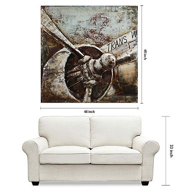 Retro Airplane 2 Mixed Media Iron Dimensional Wall Art