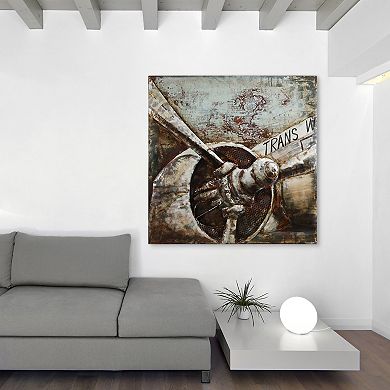 Retro Airplane 2 Mixed Media Iron Dimensional Wall Art