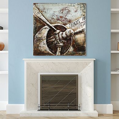 Retro Airplane 2 Mixed Media Iron Dimensional Wall Art