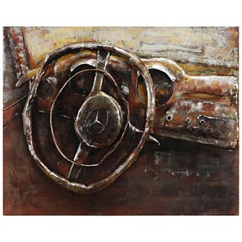 Benz Mixed Media Iron Dimensional Wall Art