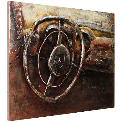 Benz Mixed Media Iron Dimensional Wall Art