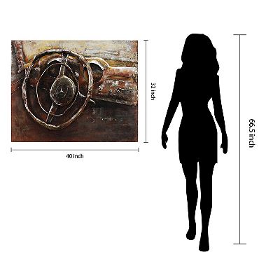 Benz Mixed Media Iron Dimensional Wall Art