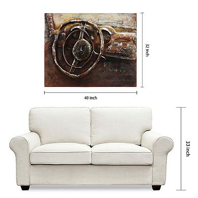 Benz Mixed Media Iron Dimensional Wall Art