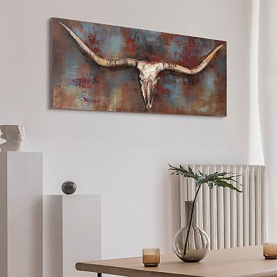 Empire Art Direct Long Horn Metal Wall Art