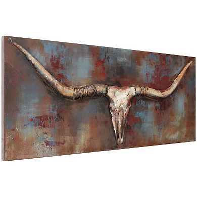 Empire Art Direct Long Horn Metal Wall Art