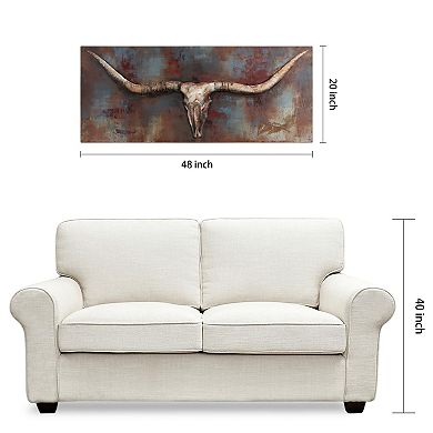 Empire Art Direct Long Horn Metal Wall Art