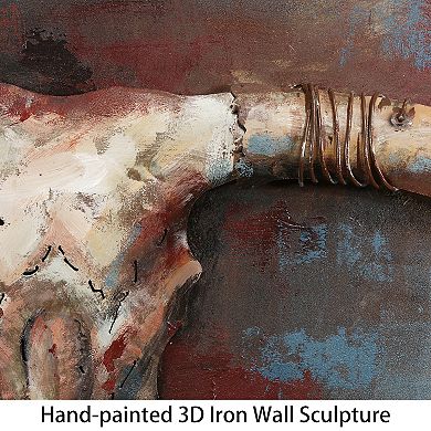 Empire Art Direct Long Horn Metal Wall Art