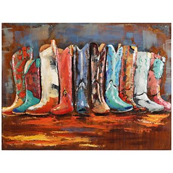 Empire Art Direct Cowboy Boots Metal Wall Art