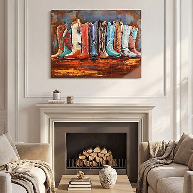 Empire Art Direct Cowboy Boots Metal Wall Art