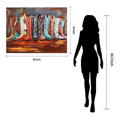 Empire Art Direct Cowboy Boots Metal Wall Art