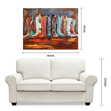 Empire Art Direct Cowboy Boots Metal Wall Art
