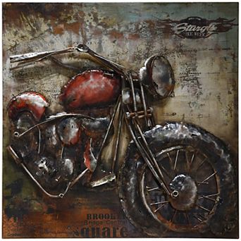 Motorcycle Mixed Media Iron Dimensional Wall Art