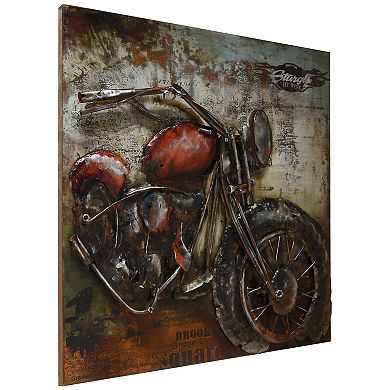Motorcycle Mixed Media Iron Dimensional Wall Art