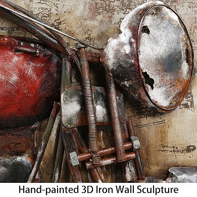 Motorcycle Mixed Media Iron Dimensional Wall Art