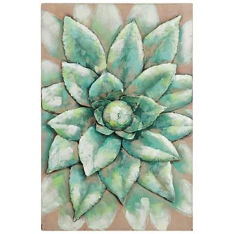 Succulent 2 Mixed Media Iron Dimensional Wall Art