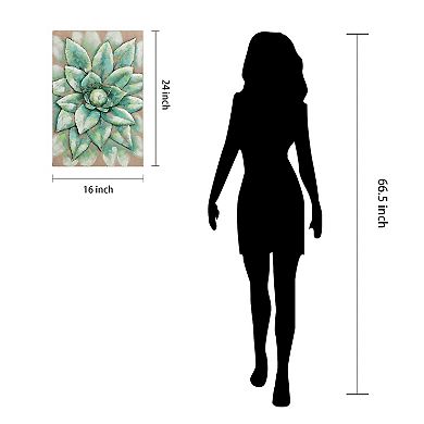 Succulent 2 Mixed Media Iron Dimensional Wall Art