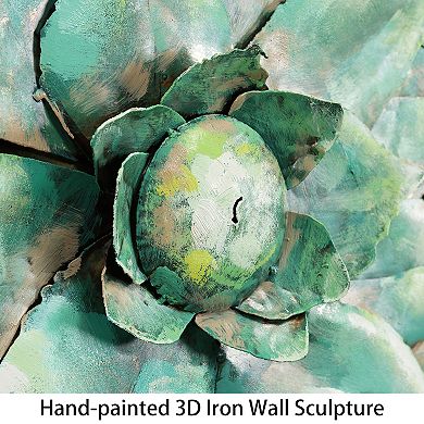 Succulent 2 Mixed Media Iron Dimensional Wall Art
