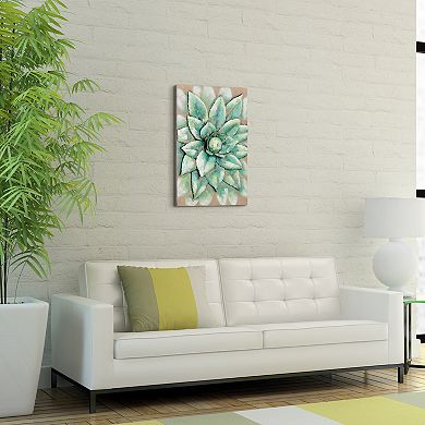 Succulent 2 Mixed Media Iron Dimensional Wall Art