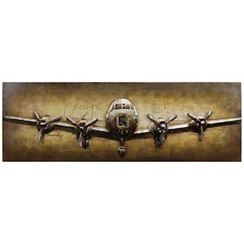 Airplane Mixed Media Iron Dimensional Wall Art