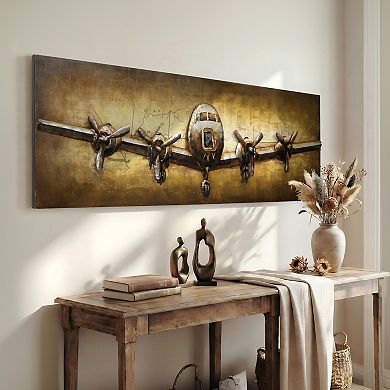 Airplane Mixed Media Iron Dimensional Wall Art