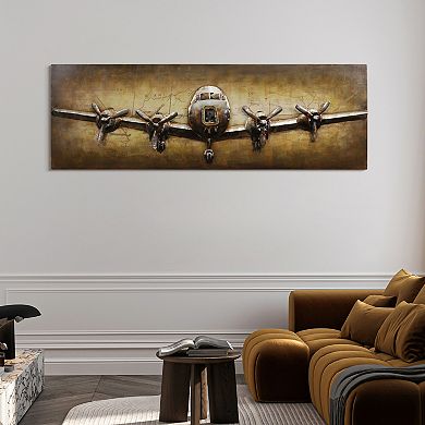 Airplane Mixed Media Iron Dimensional Wall Art
