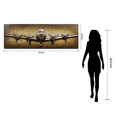 Airplane Mixed Media Iron Dimensional Wall Art