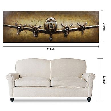 Airplane Mixed Media Iron Dimensional Wall Art