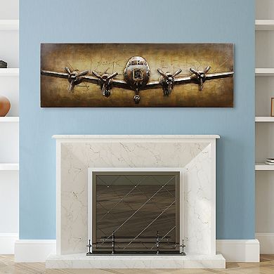 Airplane Mixed Media Iron Dimensional Wall Art