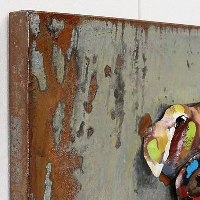 Dog on skateboard Mixed Media Iron Dimensional Wall Art