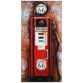 Gas Pump Mixed Media Iron Dimensional Wall Art