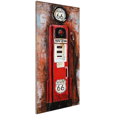 Gas Pump Mixed Media Iron Dimensional Wall Art