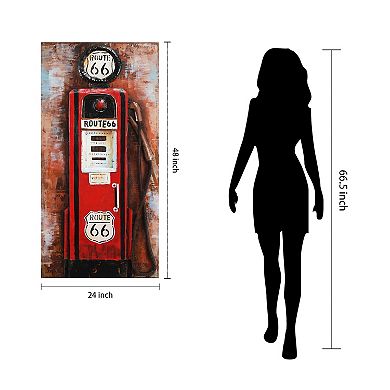 Gas Pump Mixed Media Iron Dimensional Wall Art