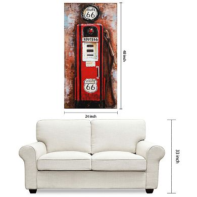 Gas Pump Mixed Media Iron Dimensional Wall Art