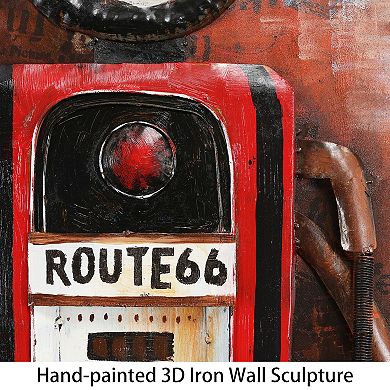 Gas Pump Mixed Media Iron Dimensional Wall Art