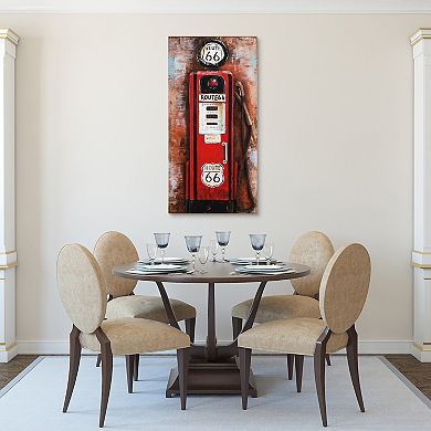 Gas Pump Mixed Media Iron Dimensional Wall Art