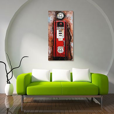 Gas Pump Mixed Media Iron Dimensional Wall Art