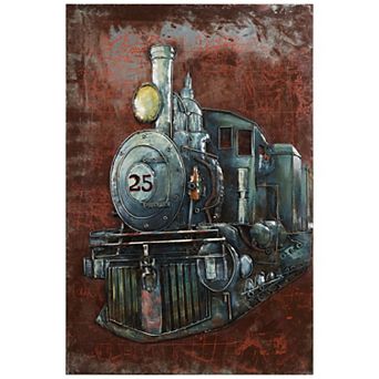Train Mixed Media Iron Dimensional Wall Art