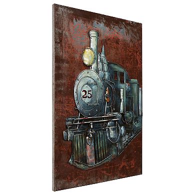Train Mixed Media Iron Dimensional Wall Art