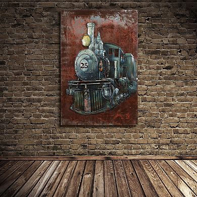 Train Mixed Media Iron Dimensional Wall Art