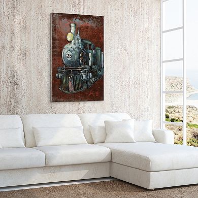 Train Mixed Media Iron Dimensional Wall Art