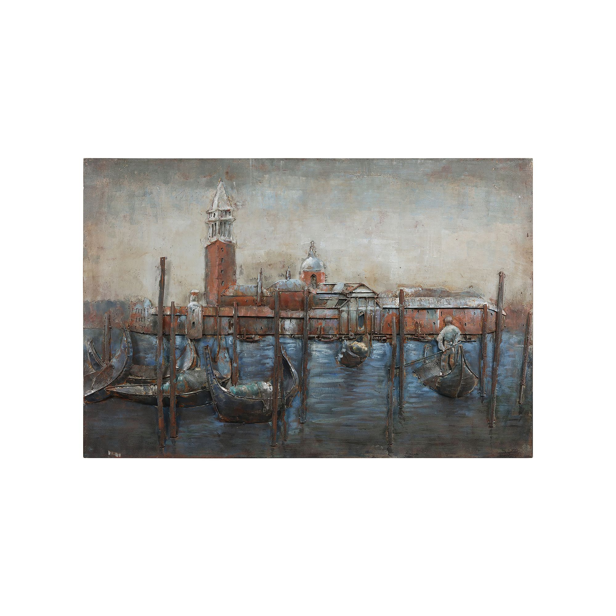 Gondolas Mixed Media Iron Dimensional Wall Art, Multi