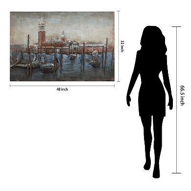 Gondolas' Mixed Media Iron Dimensional Wall Art