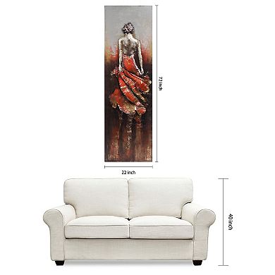 Lady in Red Mixed Media Iron Dimensional Wall Art