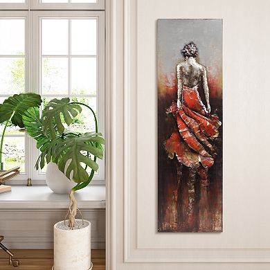 Lady in Red Mixed Media Iron Dimensional Wall Art